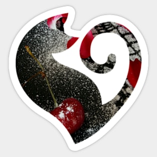 Cute Heart Black Cat Sticker